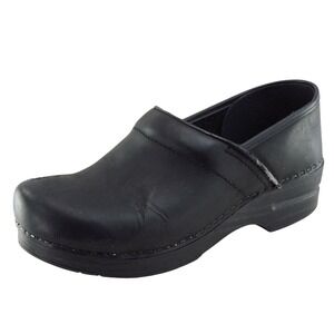 Dansko Women's Clog Shoes Size 40 Black Leather Comfort Slip-On‎ Work Shoe